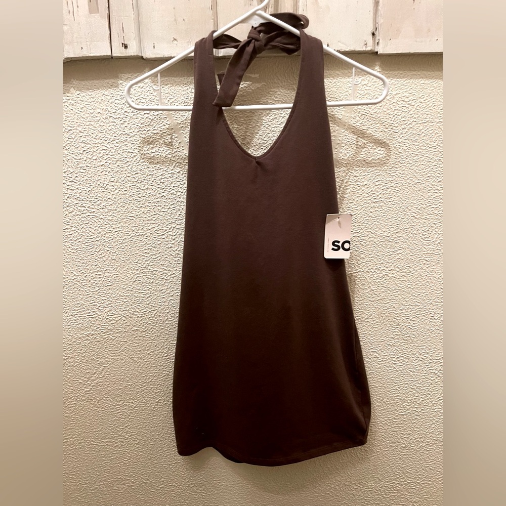 SO Halter Bodycon Mini Dress with low back